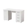Buy Forres Home Office Computer Desk with Storage Drawers and Cupboard Matt White, Colour: White, 3 from Furnituretta