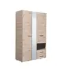 Buy Kinross Modern 3 Door Wardrobe – Grey Oak with Mirror & 2 Drawers, Colour: Oak, 4 from Furnituretta