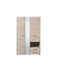 Buy Kinross Modern 3 Door Wardrobe – Grey Oak with Mirror & 2 Drawers, Colour: Oak, 5 from Furnituretta