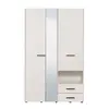 Buy Kinross Modern 3 Door Wardrobe – White with Mirror & 2 Drawers, Colour: White, 4 from Furnituretta