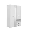 Buy Kinross Modern 3 Door Wardrobe – White with Mirror & 2 Drawers, Colour: White, 3 from Furnituretta