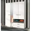 Buy Kinross Modern 4 Door Wardrobe – White with Mirror, Drawers & Open Shelf, Colour: White from Furnituretta