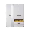 Buy Kinross Modern 4 Door Wardrobe – White with Mirror, Drawers & Open Shelf, Colour: White, 4 from Furnituretta