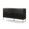 Buy Kelso Large 3 Door Elegant Sideboard – Black & Gold | Modern Living Room Storage, Colour: Black, 3 from Furnituretta