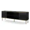 Buy Kelso TV Unit Cabinet 2 Doors with Open Shelf Black and Gold, Colour: Black, 4 from Furnituretta