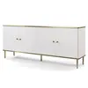 Buy Kelso Sideboard – Elegant 4-Door Storage in White & Gold, Colour: White, 3 from Furnituretta