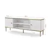 Buy Kelso TV Unit Cabinet 2 Doors with Open Shelf White and Gold, Colour: White, 3 from Furnituretta