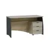 Buy Conwy Large Computer Desk with Drawers Oak and Grey, 2 from Furnituretta