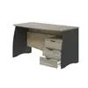 Buy Conwy Large Computer Desk with Drawers Oak and Grey, 3 from Furnituretta