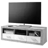 Buy Sefron Large TV Cabinet – White Gloss & Stone Grey Finish with 3 Drawers – 147 cm Wide from Furnituretta