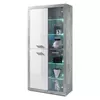 Buy Sefron Tall Display Cabinet – White Gloss & Stone Grey Finish with Glass Doors – 194 cm High from Furnituretta
