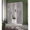 Buy Craven 3 Door and 2 Drawer German Wardrobe Concrete Grey and White from Furnituretta