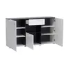Buy Talbot Large Tall Wide Sideboard Cabinet Storage Unit in White Gloss and Black, 4 from Furnituretta