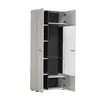Buy Talbot Modern Tall Wide 2 Door Showcase Display Cabinet in White Gloss, 4 from Furnituretta