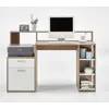 Buy Milford Computer Writing Desk with Hutch and Drawers White and Oak, 2 from Furnituretta