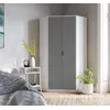 Buy Tenby Corner Wardrobe with Shelves and Rails Grey and White, Colour: Grey, 2 from Furnituretta