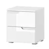 Buy Malton 2 Drawer Bedside Table – White Gloss Fronts with Matt White Frame from Furnituretta