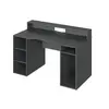 Buy Brecon Dark Grey Computer Gaming Desk with Hutch, 4 from Furnituretta