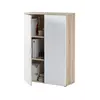 Buy Corby Office Storage Cupboard – Oak and White Finish with 2 Doors and Shelves from Furnituretta