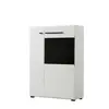 Buy Widnes Short Display Cabinet – White Gloss with 2 Doors & 6 Shelves, 3 from Furnituretta