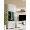 Buy Widnes White Tall Display Cabinet – Gloss Front with Glass Door & Black Accents, 4 from Furnituretta