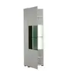 Buy Widnes White Tall Display Cabinet – Gloss Front with Glass Door & Black Accents, 2 from Furnituretta