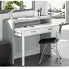 Buy Epsom Computer Writing Desk – Concrete Grey & White Finish with Reversible Legs from Furnituretta