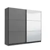 Buy Crewe Large Sliding Door Wardrobe – Graphite Grey with Mirror Panels, Colour: Grey, 9 from Furnituretta