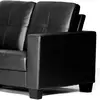 Buy Lena 2 Seater Sofa – Bonded Leather & PVC in Black, Colour: Black, 4 from Furnituretta