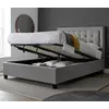 Buy Brandon Grey Fabric Ottoman Bed – Double | Gas Lift Storage Frame with Buttoned Headboard, Colour: Grey, Size: Double (4ft6), Item Width: 141.5 from Furnituretta