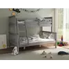 Buy Carra Grey Triple Sleeper Bunk Bed | 3ft Single & 4ft Small Double | Solid Pine Frame, Colour: Grey, Size: Single (3ft) / Small Double (4ft), Item Width: 141 from Furnituretta
