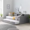 Buy Tyler Grey Guest Bed – Single | Solid Pine Frame with Shelves & Optional Trundle, Colour: Grey, Size: Single (3ft), Item Width: 114, 4 from Furnituretta