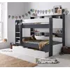 Buy Oliver Grey and White Storage Bunk Bed – Single | Built-In Shelves & Reversible Ladder, Colour: Grey and White, Size: Single (3ft), Item Width: 125.1, 11 from Furnituretta