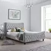 Buy Oxford Grey Velvet Chesterfield Sleigh Bed | Elegant Buttoned Velvet Frame in Super King, Colour: Grey, Size: Super King (6ft), Item Width: 189.5 from Furnituretta