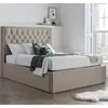 Buy Wilson Oatmeal Fabric Ottoman Bed – King | Gas Lift Storage Frame with Buttoned Headboard, Colour: Oatmeal, Size: King (5ft), Item Width: 160, 3 from Furnituretta