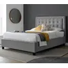 Buy Brandon Grey Fabric Ottoman Bed – Double | Gas Lift Storage Frame with Buttoned Headboard, Colour: Grey, Size: Double (4ft6), Item Width: 141.5, 3 from Furnituretta