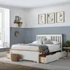 Buy Chester White Bed – Double Size | Oak & White Bed Frame with Optional Storage Drawers, Colour: White, Size: Double (4ft6), Item Width: 150.8, 3 from Furnituretta