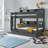 Buy Oliver Onyx Grey Storage Bunk Bed – Single | Built-In Shelves & Reversible Ladder, Colour: Grey, Size: Single (3ft), Item Width: 125.1, 7 from Furnituretta