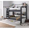 Buy Oliver Grey and White Storage Bunk Bed – Single | Built-In Shelves & Reversible Ladder, Colour: Grey and White, Size: Single (3ft), Item Width: 125.1, 12 from Furnituretta