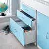 Buy Lacy Blue Storage Mid Sleeper Bed – Single | Smart Storage & Reversible Ladder, Colour: Blue, Size: Single (3ft), Item Width: 112.6, 6 from Furnituretta