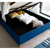 Buy Kingham Blue Velvet Ottoman Bed Double Size | Gas Lift Storage Frame with Deep Tufted Headboard, Colour: Blue, Size: Double (4ft6), Item Width: 145, 7 from Furnituretta