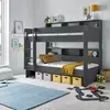 Buy Oliver Onyx Grey Storage Bunk Bed – Single | Built-In Shelves & Reversible Ladder, Colour: Grey, Size: Single (3ft), Item Width: 125.1, 4 from Furnituretta