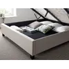 Buy Brandon Oatmeal Fabric Ottoman Bed – King | Gas Lift Storage Frame with Buttoned Headboard, Colour: Oatmeal, Size: King (5ft), Item Width: 157.5, 4 from Furnituretta
