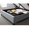 Buy Brandon Grey Fabric Ottoman Bed – King | Gas Lift Storage Frame with Buttoned Headboard, Colour: Grey, Size: King (5ft), Item Width: 157.5, 4 from Furnituretta