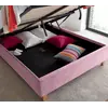 Buy Kingham Pink Velvet Ottoman Bed King Size | Gas Lift Storage Frame with Deep Tufted Headboard, Colour: Pink, Size: King (5ft), Item Width: 160, 6 from Furnituretta
