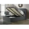 Buy Warwick Grey Velvet Ottoman Bed King Size – Gas Lift Storage Frame with Winged Headboard, Colour: Grey, Size: King (5ft), Item Width: 160, 3 from Furnituretta