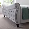 Buy Oxford Grey Velvet Chesterfield Sleigh Bed | Elegant Buttoned Velvet Frame in Super King, Colour: Grey, Size: Super King (6ft), Item Width: 189.5, 3 from Furnituretta