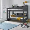 Buy Oliver Onyx Grey Storage Bunk Bed – Single | Built-In Shelves & Reversible Ladder, Colour: Grey, Size: Single (3ft), Item Width: 125.1 from Furnituretta