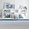 Buy Arizona White Wooden Ottoman Storage Bed – Double | Gas Lift Frame with Bookcase Headboard, Colour: White, Size: Double (4ft6), Item Width: 157, 4 from Furnituretta