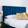 Buy Kingham Blue Velvet Ottoman Bed Double Size | Gas Lift Storage Frame with Deep Tufted Headboard, Colour: Blue, Size: Double (4ft6), Item Width: 145, 6 from Furnituretta